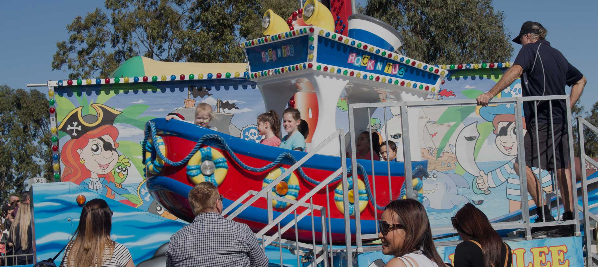 Jubilee Entertainment Mini Rocking Tug Ride for hire Brisbane